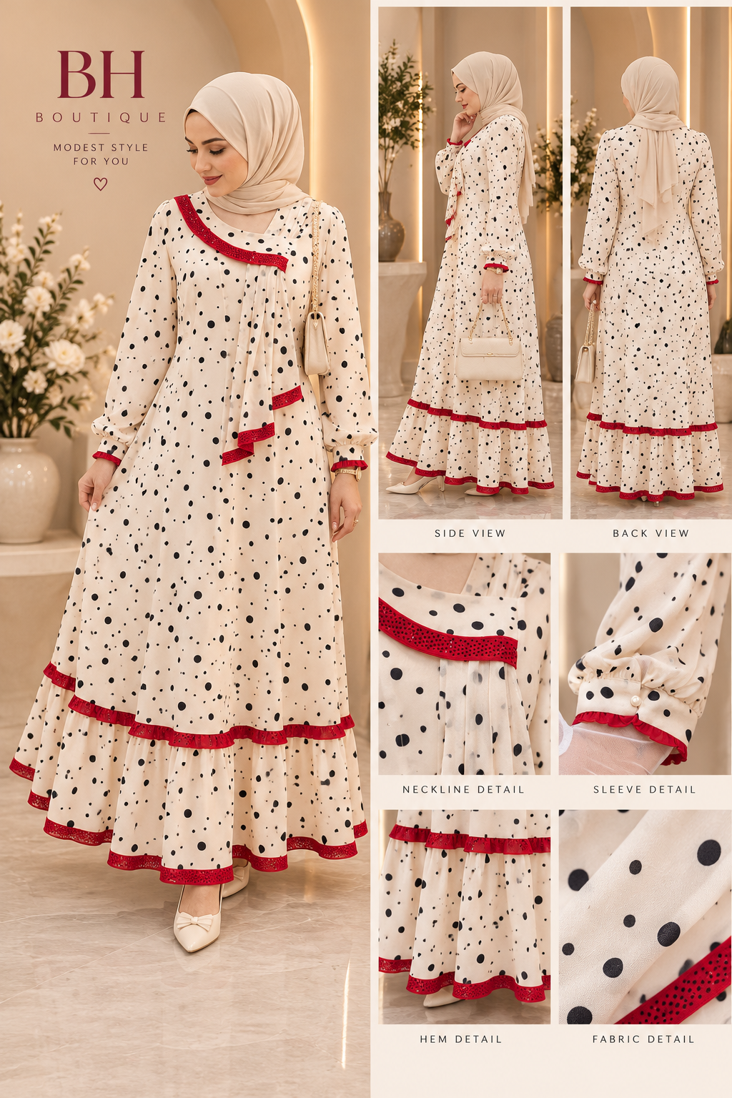 Rosé Polka dress