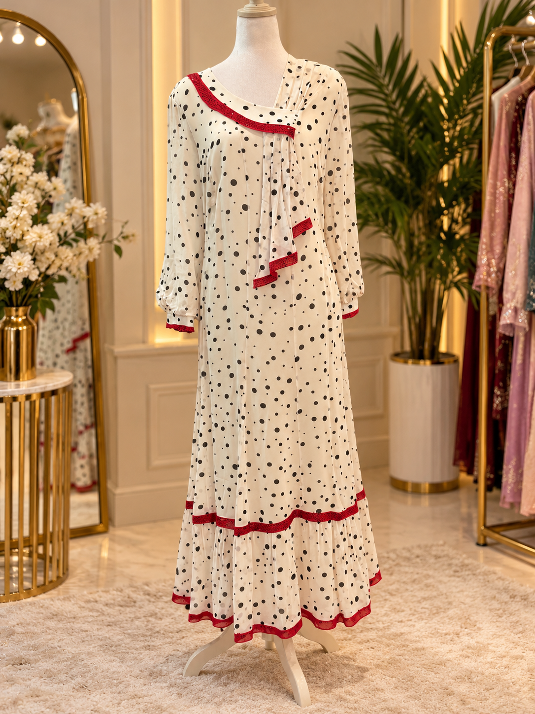 Rosé Polka dress