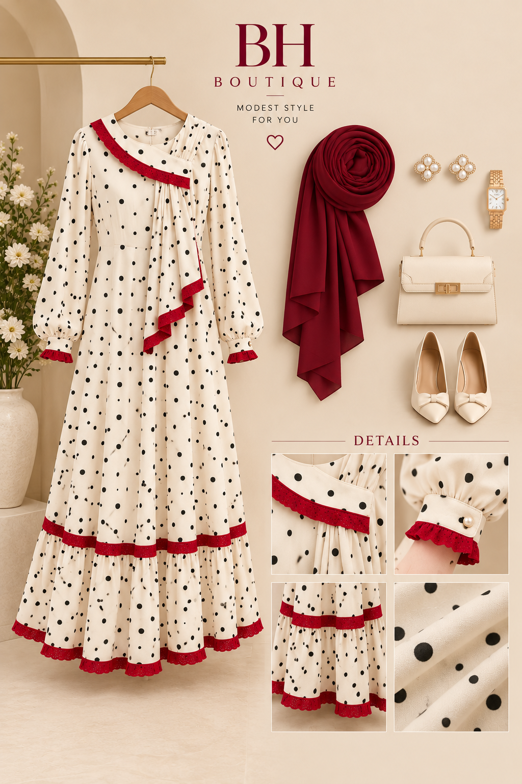 Rosé Polka dress