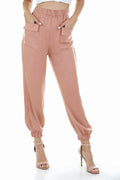Rose satin trousers